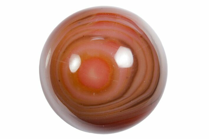 .9" Polished Banded Carnelian Agate Sphere - Photo 1